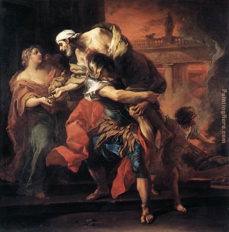 Aeneas Carrying Anchises by Carl van Loo painting - Unknown Artist Aeneas Carrying Anchises by Carl van Loo art painting